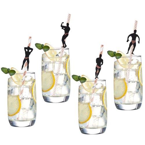 Atiloy 24 PCS Bachelorette Straws Disposable Bachelorette Party Straws Funny Stripper Pole Dancer Drinking Straws for Adult Bachelorette Party Favors Bridal Shower Girls Night