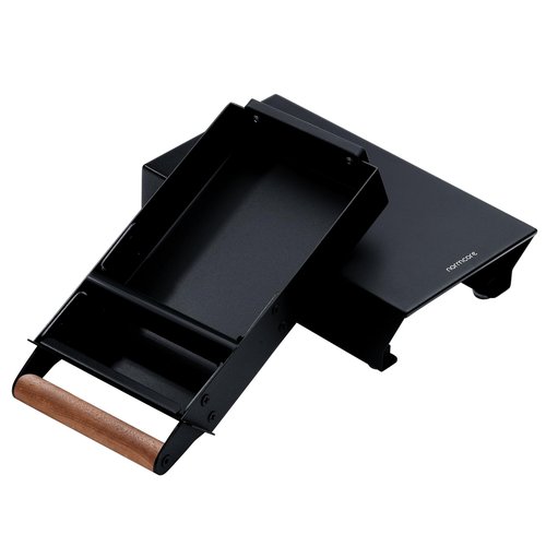 Normcore Espresso Knock Box Drawer, 304 Stainless Steel Under-Grinder Knock-Out Drawer with Walnut Wood Handle Fits Niche Zero & Fellow Ode, Shock-Absorbing Knock Bar, Size S, Matte Black