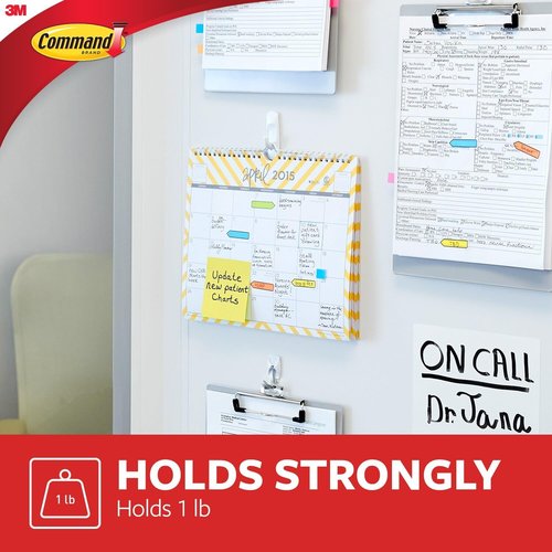 Command Small Utility Hooks - Damage-Free Adhesive Wall Hooks | 24 Hooks & 28 Strips, Holds Up to 1 lb