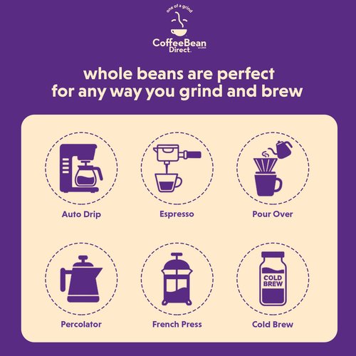 Coffee Bean Direct Half-Caff Colombian, Whole Bean Coffee, Light Roast, 5 Pound Bag (Pack of 1)