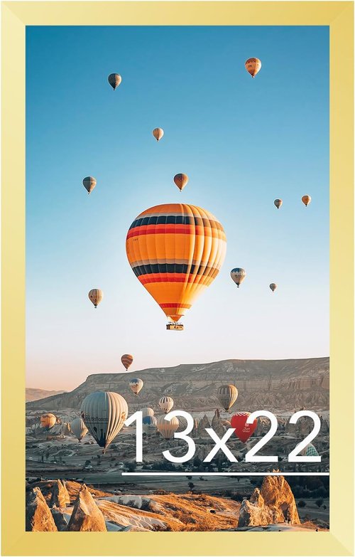 JCJMY 13x22 Gold Picture Frame - Versatile Horizontal & Vertical Wall Hanging for Posters & Photos