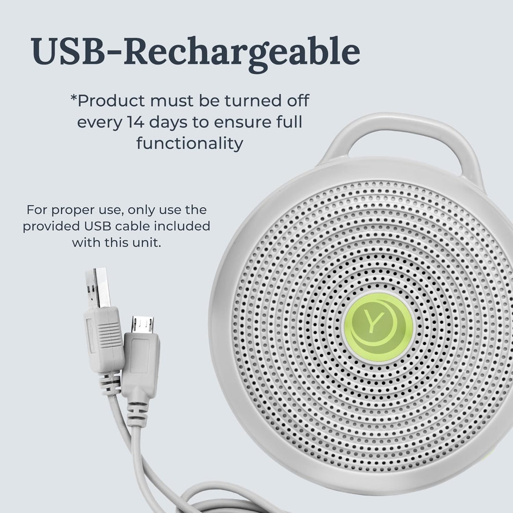 Yogasleep Hushh Portable White Noise Machine - 3 Soothing Sounds, Volume Control, Compact Design for Sleep & Meditation
