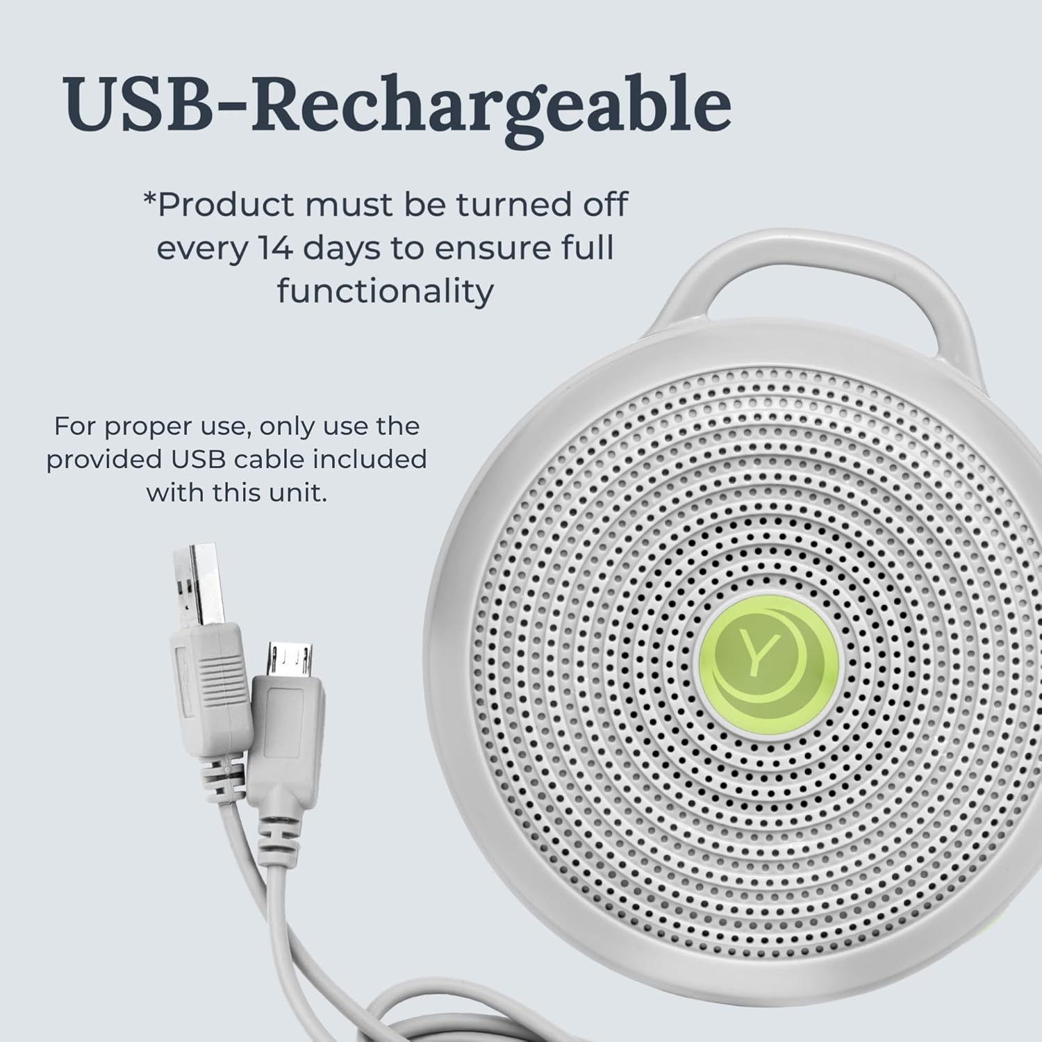 Yogasleep Hushh Portable White Noise Machine - 3 Soothing Sounds, Volume Control, Compact Design for Sleep & Meditation