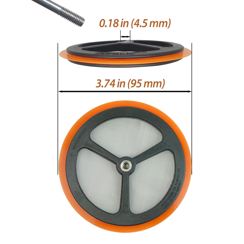 PortableAnd French Press Replacement Mesh Filters With Silicone Ring - Stainless Steel Screen for 1000 ml, 34 Oz French Press Coffee Makers and Tea Machines