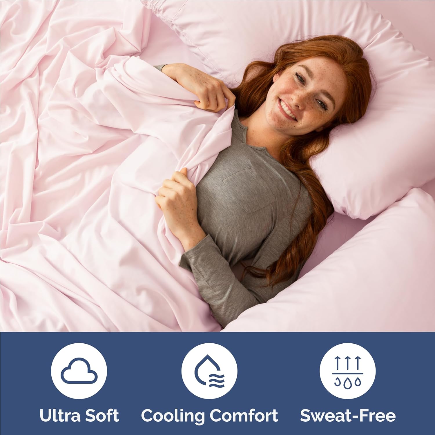 Skiennix Twin XL Sheet Set - Comfy Cooling Bed Sheets | Luxury Hotel Quality - Deep Pockets, Lavender Pink