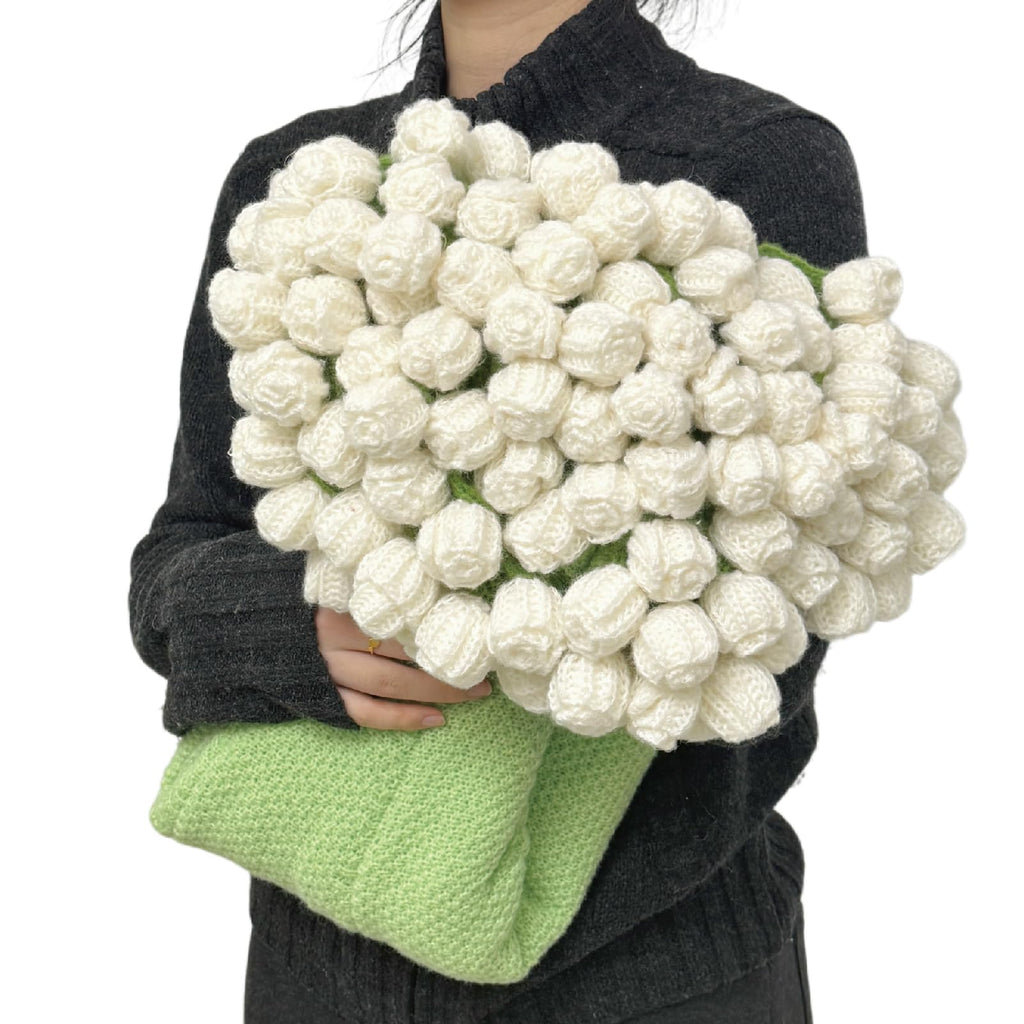 SoffMoiis White Rose Flowers Bouquet Blanket, Tulip Flower Throw Blankets, Romantic Gifts for Sister, Mother's Day, Birthday, Valentine, Home Decor, Bed, Sofa(59 Inch)