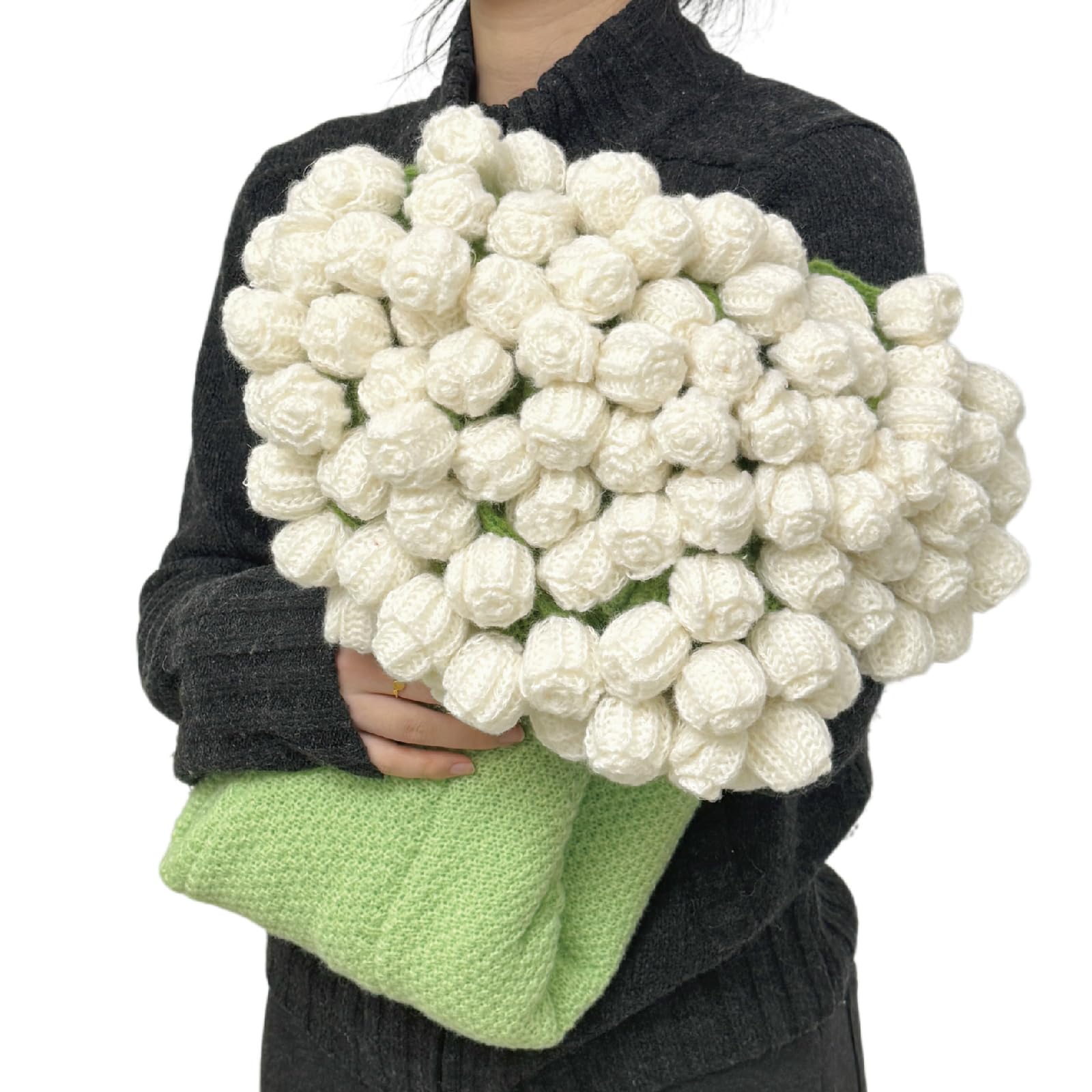 SoffMoiis White Rose Flowers Bouquet Blanket, Tulip Flower Throw Blankets, Romantic Gifts for Sister, Mother's Day, Birthday, Valentine, Home Decor, Bed, Sofa(59 Inch)