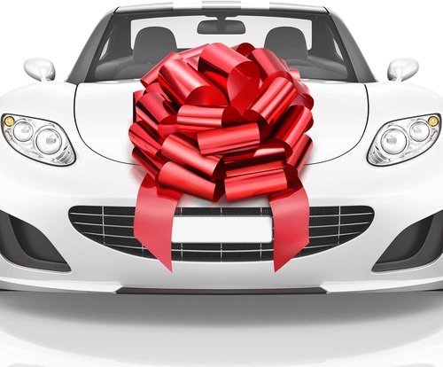 Mifflin-USA Big Car Bow - Metallic Red 18 Inch | Giant Gift Bow for Birthdays & Christmas Decor