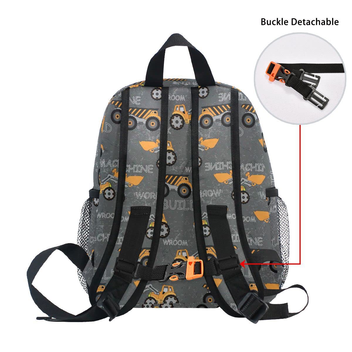 linqin Toddler Backpack for Boys Construction Truck Tractor Backpack Toddler Boys Preschool Bookbag Children Mini Travel Bag for Kids 3-8