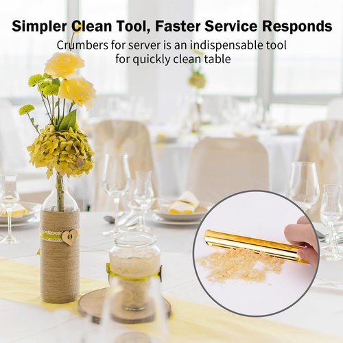 Crumb Sweepers, Bread Crumb Cleaner, Table Scraper Serveware, Stainless Steel Table Crumber Catcher Tool for Server, Restaurant Supplies for Clean Crumb, Waiters Waitress Accessories (20 PACK, Gold)