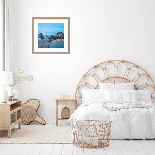 JCJMY 18x18 Rustic Brown Picture Frame - Display 14x14 Photos with Mat or 18x18 Without Mat | Shatter-Resistant Plexiglass