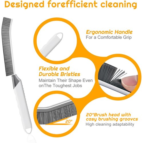 SUOXU Household Thin Cleaning Brushes,2pcs Hard Bristle Grout Scrub Brush Tool for Cleaning Tight Spaces in Home Kitchen Bathroom