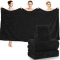 Peryiter Oversized Bath Towels Set of 6 for Adults 40x80 Inches Extra Large Bath Towel Sets Bathroom Sheets Jumbo Shower Towels Quick Dry Absorbent Soft Microfiber for Adults(Black)