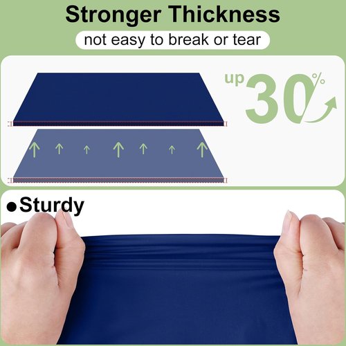 Misaya 84" Round Waterproof Disposable Plastic Tablecloths - 4 Packs of Sturdy, Leakproof Covers for Parties & Picnics | Navy