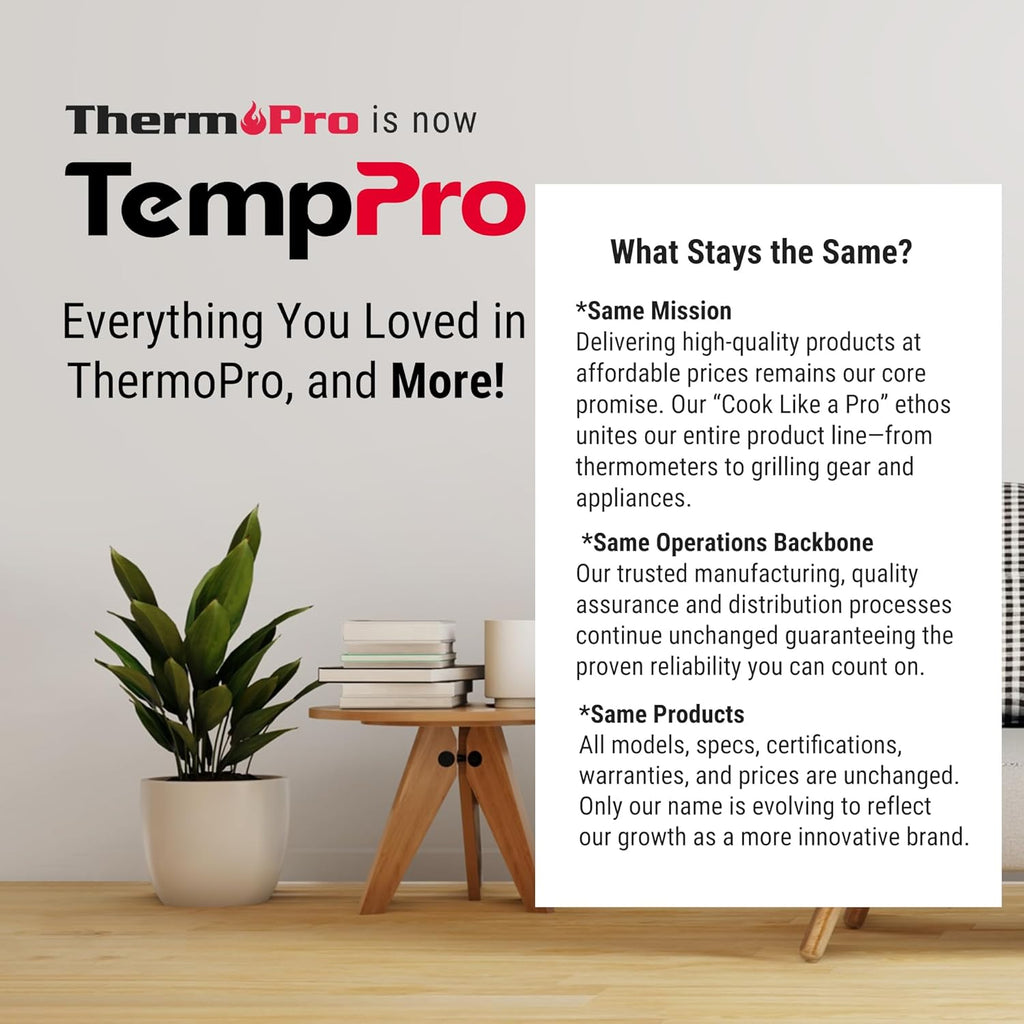 TempPro TP60 Digital Hygrometer - Wireless Temperature & Humidity Monitor | 500ft Range, Accurate Readings