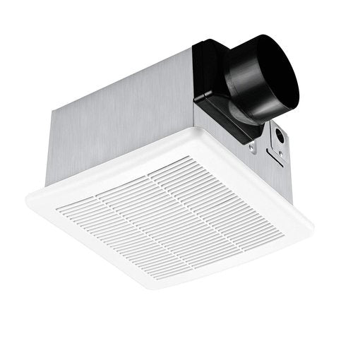 Tech Drive Bathroom Exhaust Fan 90 CFM 1.5 Sone, Very Quiet Ceiling Mounted Ventilation Fan,White Plastic Grille,Easy to Install