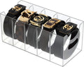 ZEXALOR Acrylic Belt Organizer - 5-Compartment Clear Storage Holder for Closet & Kitchen