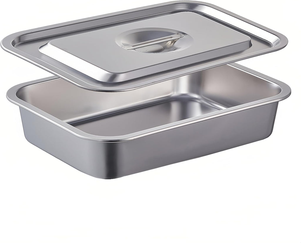 Skiennix 4-Inch Extra Deep Lasagna Pan - 11.6x15.6 Inch Nonstick Stainless Steel with Lid | 9.2QT Capacity