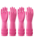 PACIFIC 2 Pairs Reusable Rubber Gloves for Washing Dishes and Cleaning Tasks, Water Resistant Household Gloves for Kitchen Bathroom, Grippy Latex Dish Washing, Pink, Small