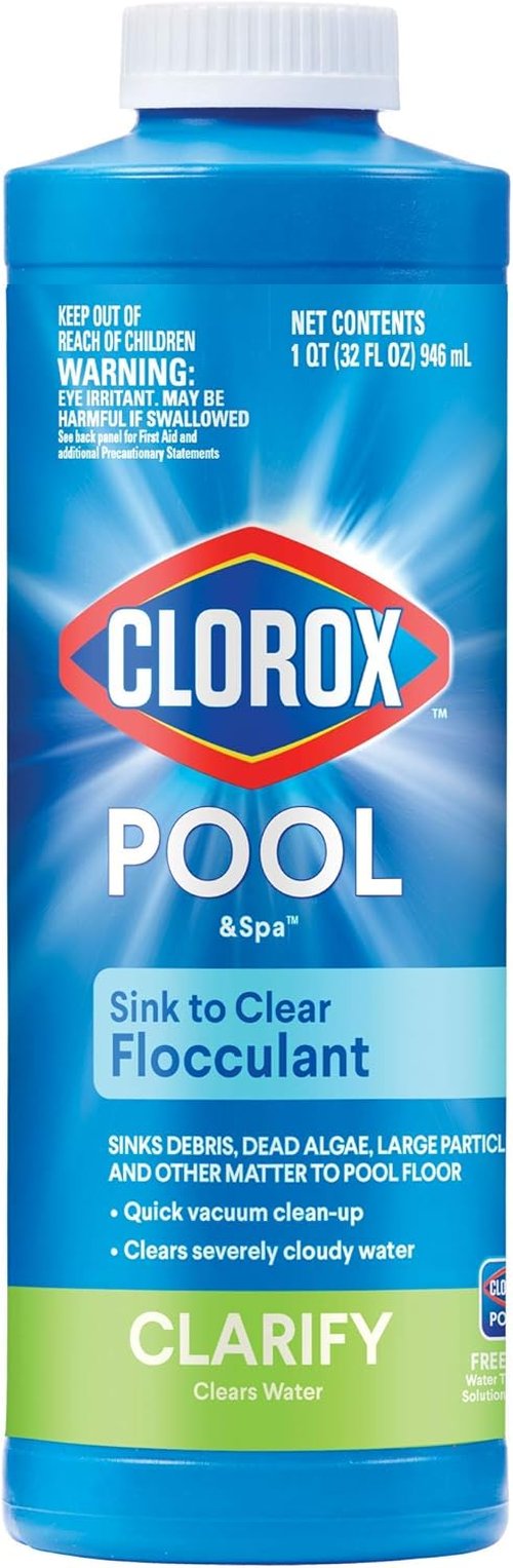 Clorox® Pool&Spa™ Flocculant - Sinks Debris & Algae to Pool Floor | 1 Quart (Pack of 1)