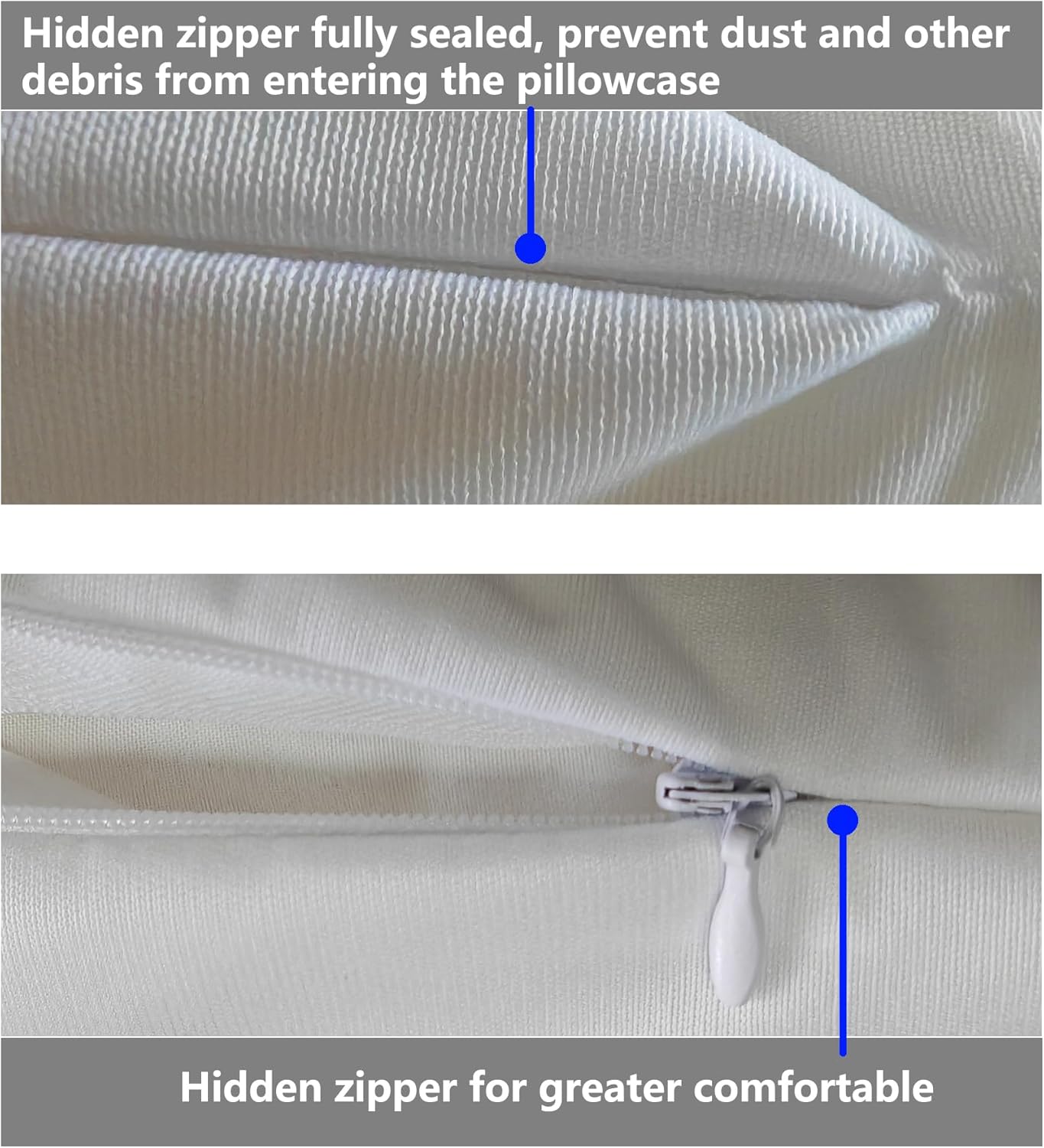 Skiennix Waterproof Pillow Protectors - Soft White Zippered Covers | Standard 20x28 Inches, 4 Pack