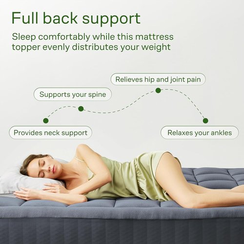 Niagara Ultra Soft Twin XL Mattress Topper - Bamboo Viscose Pillow Top for Back Pain Relief | Naturally Cooling, Gray