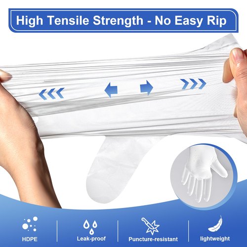 500 Pcs Disposable Food Service Gloves - Premium Plastic Food Prep Gloves for Multiple Use - BPA/Latex Free - Food Grade and Tear-Resistant - One Size Fits Most