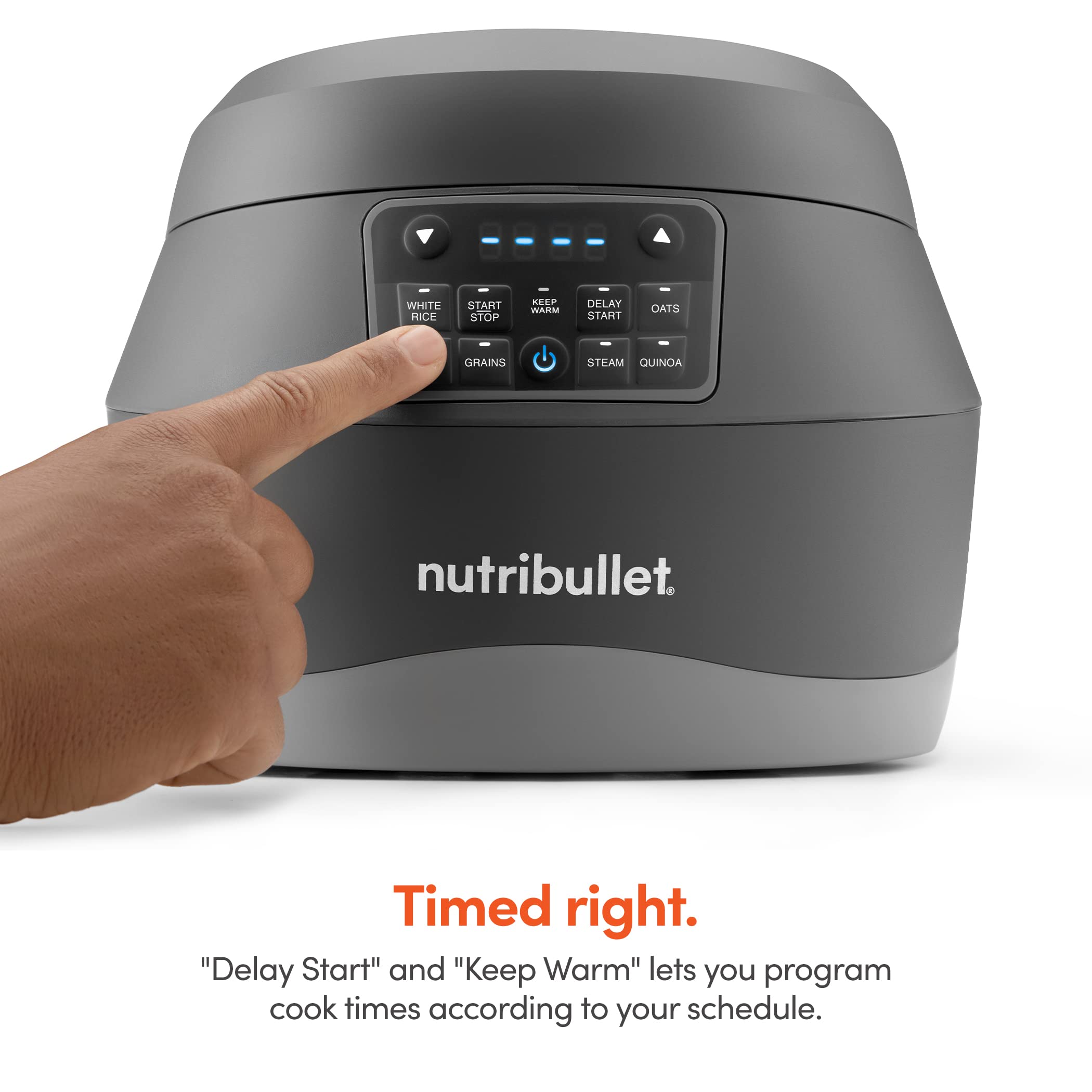 nutribullet EveryGrain Cooker, 11"D x 11"W x 9"H