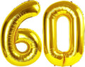 Gold Number 60 Balloon - 40 Inch 60th Birthday Decorations for Men & Women | Elegant Golden Party Supplies