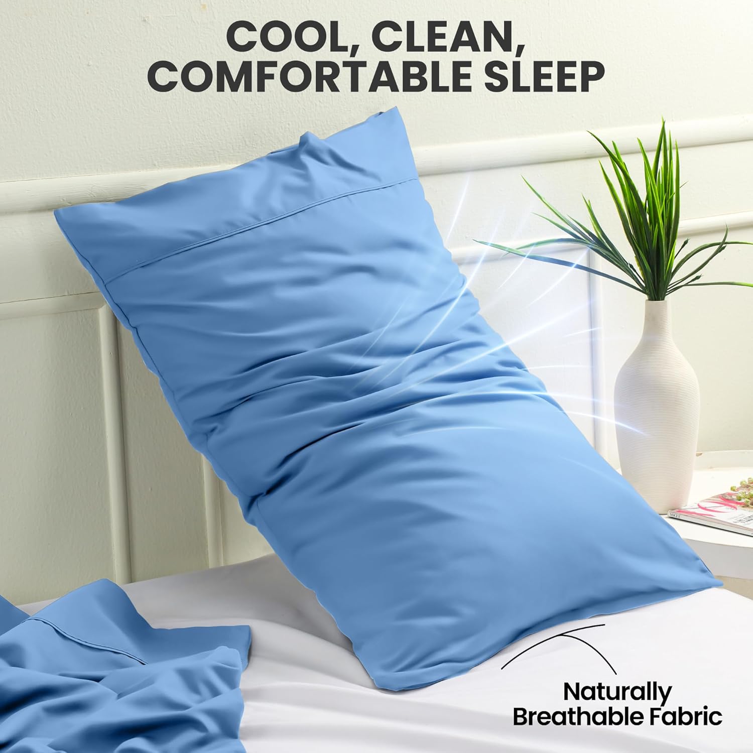 Utopia Bedding Pillow Cases - Soft Brushed Microfiber 2-Pack | Oeko-TEX Certified, 20x26 Inches, Dutch Blue
