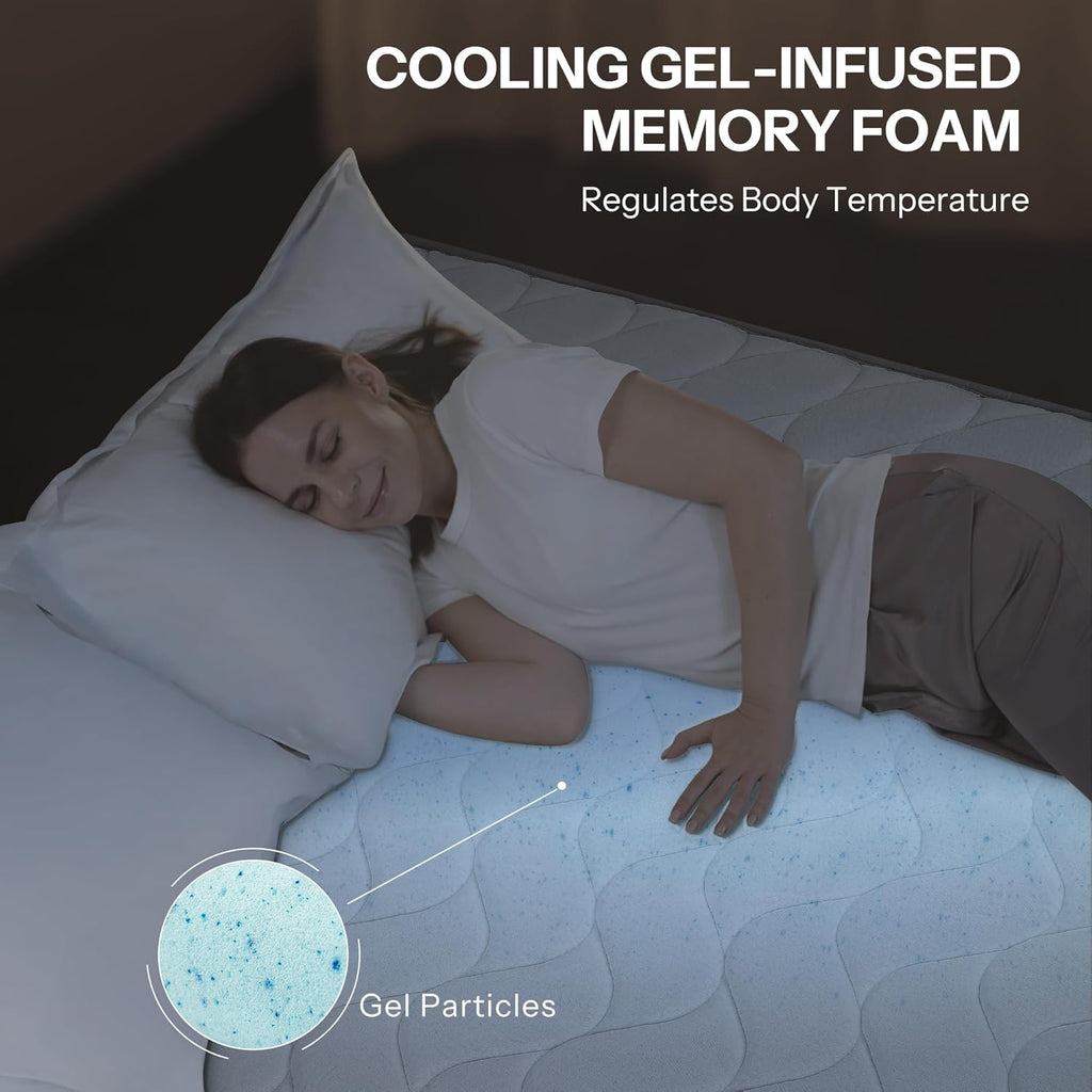 Serene 10 Inch King Hybrid Mattress - Premium Cooling Gel Memory Foam & Pocketed Coils for Spine Alignment, Medium Firm, Fiberglass-Free, CertiPUR-US Certified, Made in USA