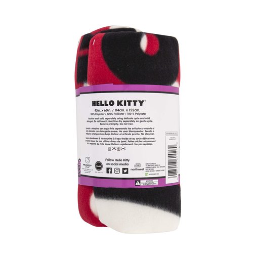 Northwest Sanrio Hello Kitty Polka Dot Kitty Fleece Throw Blanket, Soft, 45 x 60Inches, Multi Color