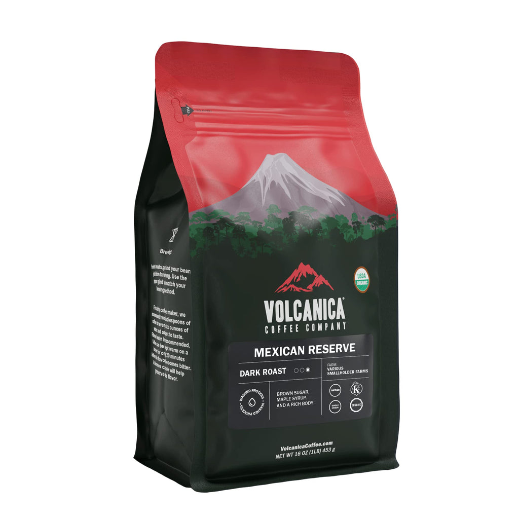 Mexican Coffee, Dark Roast, Ground, USDA Organic, Reserve, Fresh Roasted, Kosher, 16-ounce