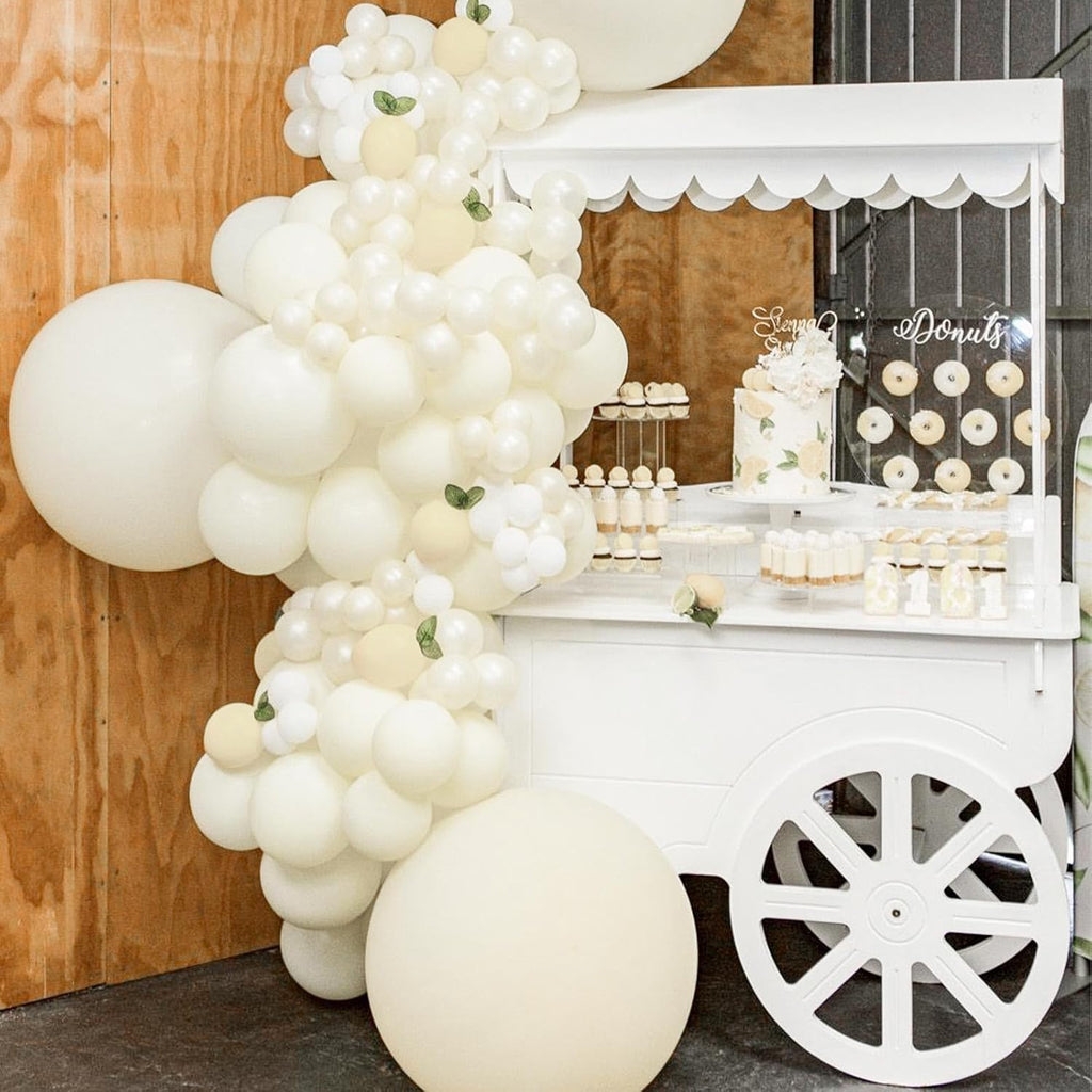 PartyWoo Beige Balloons - 120-Piece Cream Ivory Balloon Arch Kit for Weddings & Celebrations | Various Sizes