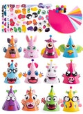 JOYIN 12 Sets Party Hats for Kids Birthday Party Games Craft Activities, Cute Animal Theme Birthday Hats Activity Kits with Stickers for Kids Holiday Theme Party Favors Easter Decoration