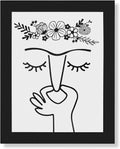 Bakbrand Bathroom Wall Art - Black and White Framed Canvas Print | Minimalist Humorous Decor (8" x 10")