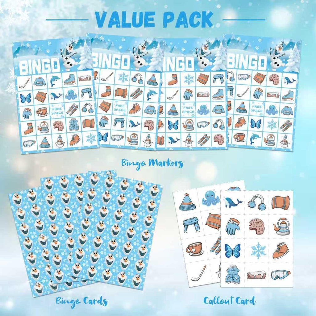 Snowman Christmas Bingo Game - Fun Holiday Party Game for 24 Players | Perfect for Family Activities