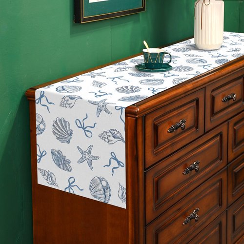 Buxiuer Blue Bow Coastal Table Runner Last Toast on The Coast Bachelorette Party Decorations Summer Nautical Ocean Dining Room Home Kitchen Island Decor (13" x 72")