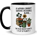 Affordali Mothers Day Plant Gifts, Book and Plant Lover Coffee Mug, Mugs for Reading and Gardening Lovers, Book Lover & Gardener Mug, Novelty Design for Bookworm and Gardening Enthusiasts