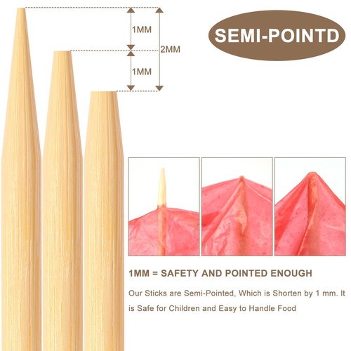 150 Pack Marshmallow Roasting Sticks, 30 Inch Smores Stick Extra Long for Fire Pit, 5mm Thick Bamboo Barbecue Skewers Outdoor for BBQ Kabob Grilling, Campfire, Hotdog, Plant Support