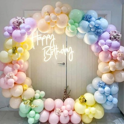 Netnology Pastel Balloons Set - 60Pcs 12 Inch Colorful Latex Balloons for Birthday & Party Decor