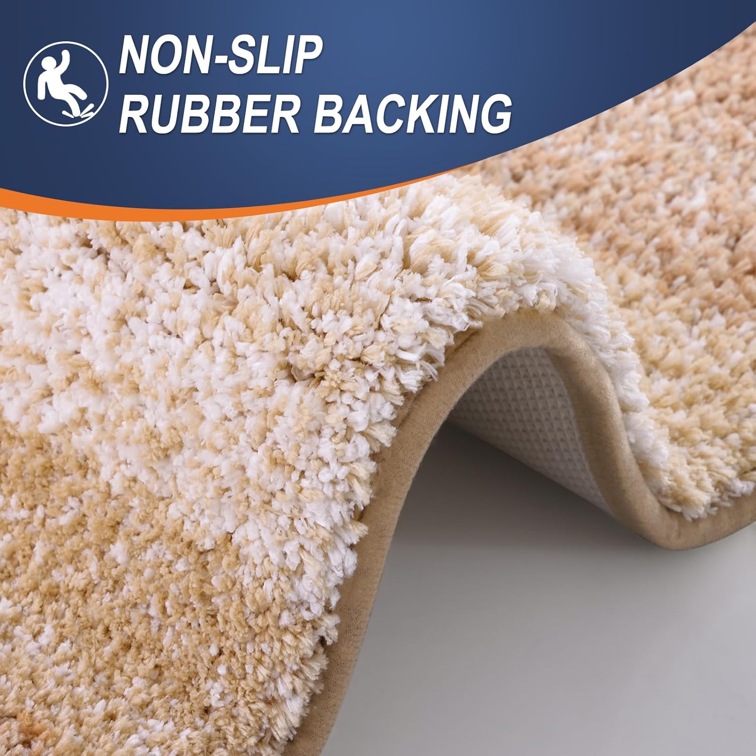 OLANLY Bathroom Rugs - Extra Soft Microfiber Mat 36x24 | Quick Dry, Rubber Backing, Beige