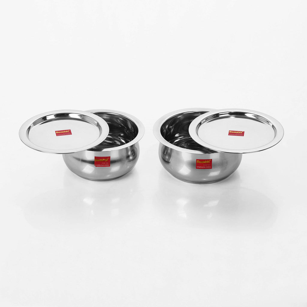 Sumeet Stainless Steel Cookware Set With Lid, 1.1, 1.6 L, 2 Piece (Steel)