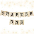 Chapter One Banner Sign A New Chapter Begins Banner Book Reading Themed decor Sign Garland for Wedding Baby Shower Retirement engagement Bridal Shower