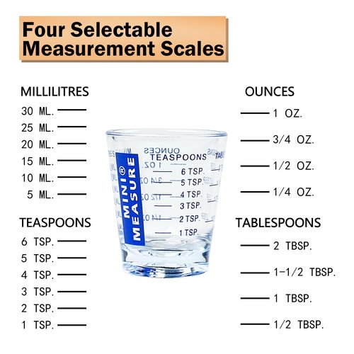 New Talent plastic Measuring cup Shot Glass set of 3pcs, Shot Glasses Measuring cup, 26-Incremental Measurement 1oz, 6 Tsp, 2 Tbs, 30ml