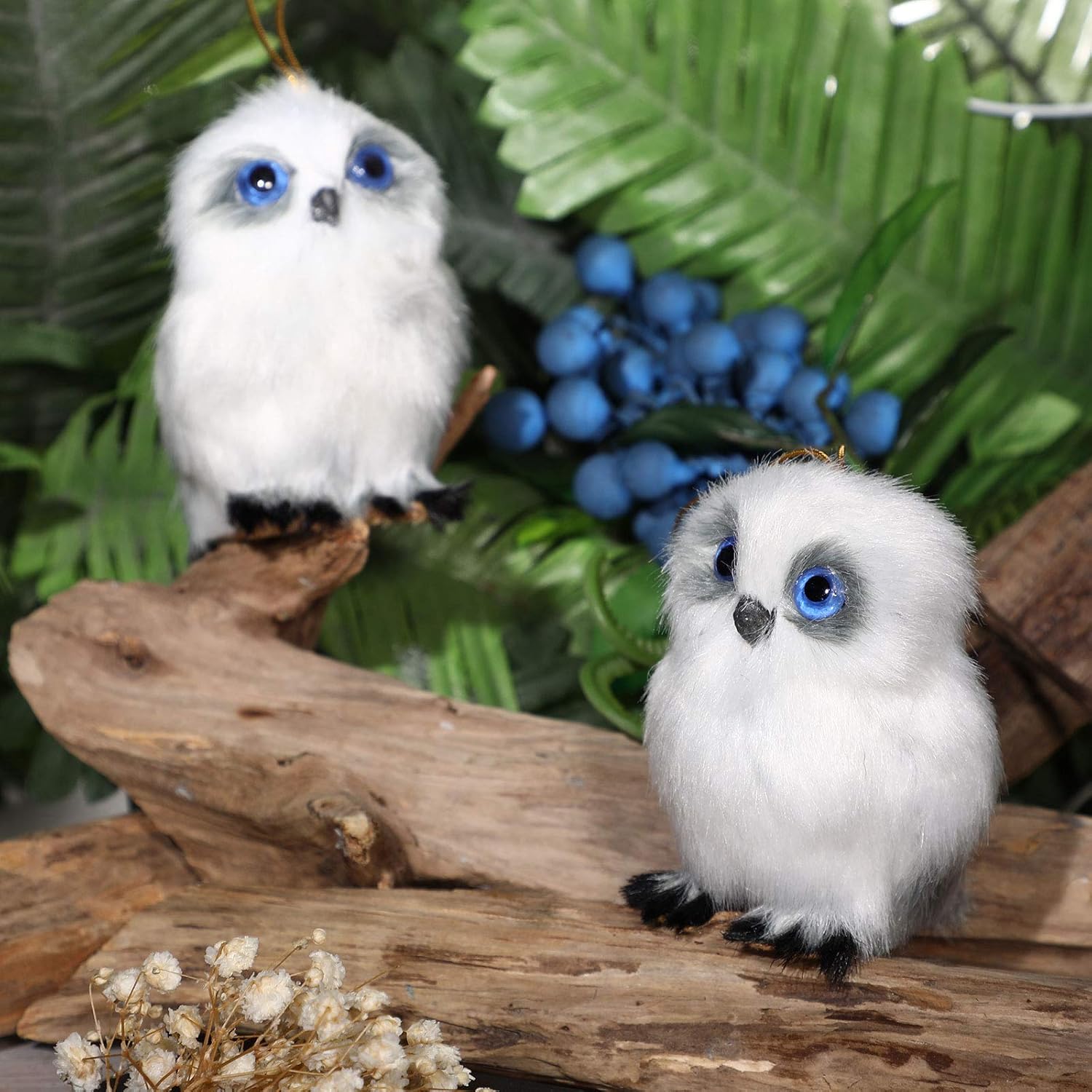 Skylety Mini Stuffed Owl Plush Toy - Soft 3.2 Inch White Hanging Ornament | Perfect for DIY Keychains & Gifts