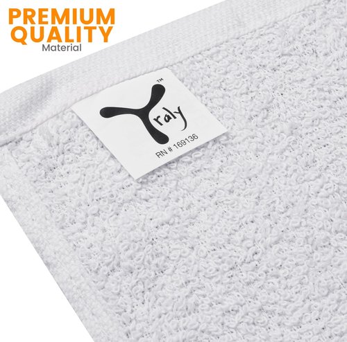 YRALY Terry Bar Mop Towels (Pack of 60) – Absorbent and Quick Drying Commercial-Grade Cotton Cleaning Towels, Cleaning Rags for Kitchen, Bar – Reusable Shop Rags 14”x17” White