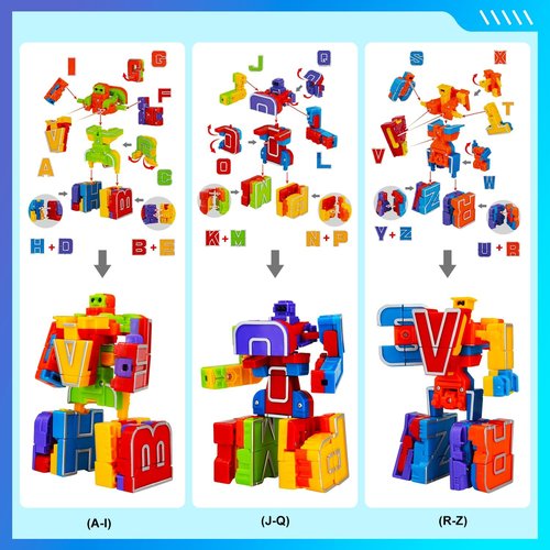 Alphabet Robots | ABC Learning Toys for Toddlers - Deformation Fine Motor Skills | Advent Calendar Gift