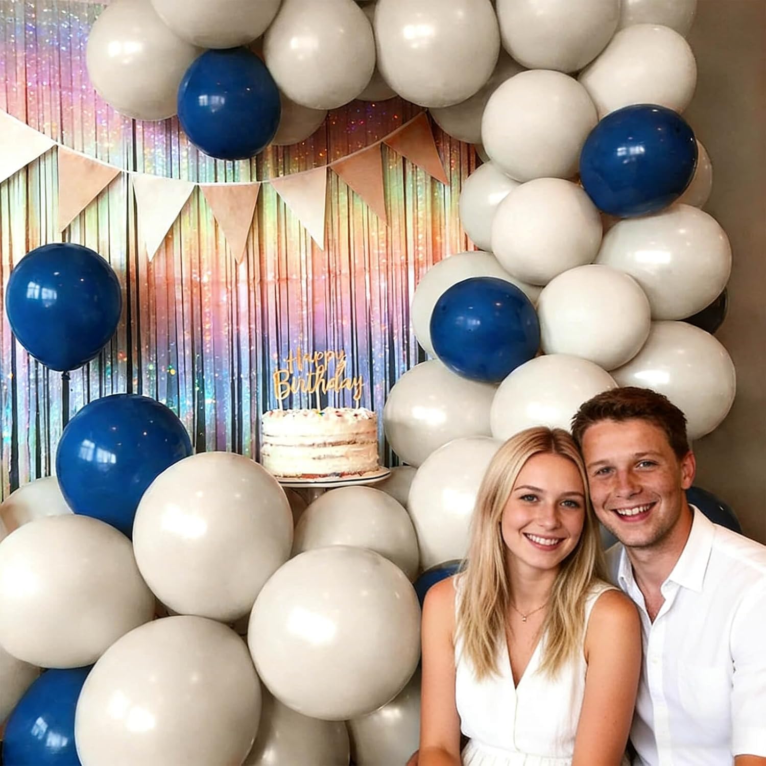 Skiennix 12-Inch Sand White Latex Balloons - 110 Pack for Birthday Parties, Baby Showers & Weddings
