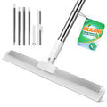 Silicone Squeegee for Floor, 180° Rotating Squeegee Broom, Floor Squeegee with a Long Handle, Squeegee for Water and Pet Hair Removal on Bathroom Floors, Tile, Glass, Indoor Window Cleaning Tool